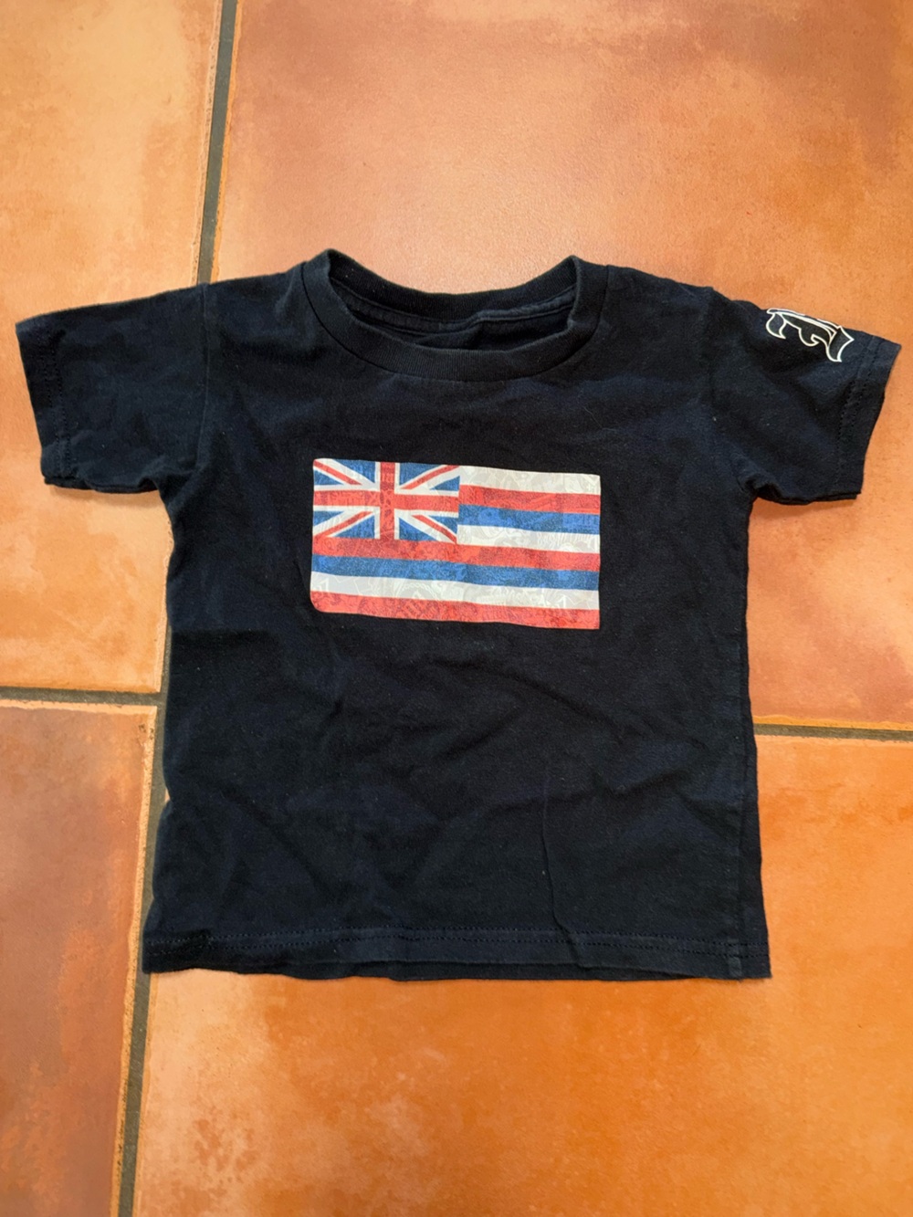 Boys' Hawaiian flag black Short-Sleeve Flag Graphic Tee